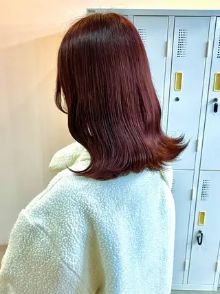 セミロング カラー ヘアアレンジ 切りっぱなしボブ/ デザインカラー店長のヘアスタイル