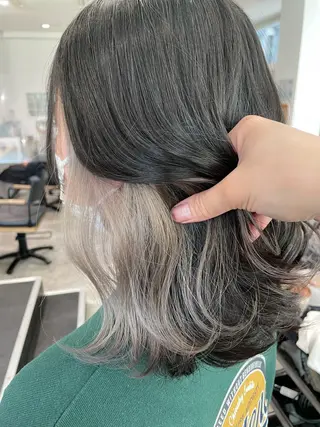 ミディアム カラー 京都美容師 塩のヘアスタイル