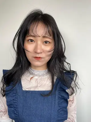 セミロング カラー silo所属・silo MOKA 顔周りカット🦦のヘアスタイル