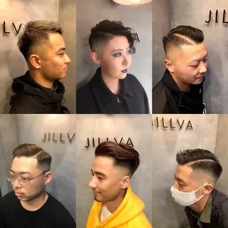 メンズ ショート カラー パーマ N゜jillva ナンバージルバのヘアスタイル