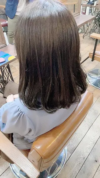ミディアム カラー ヘアアレンジ 國分 伸也のヘアスタイル