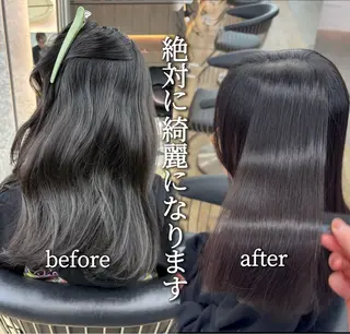 ロング 縮毛矯正/韓国ヘア /ブリーチ/柴山のヘアスタイル