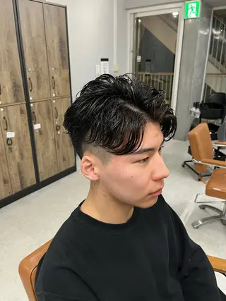 ショート カラー パーマ メンズ メンズカット メンズパーマヤマザキのヘアスタイル