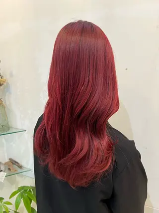 ロング カラー ブリーチしない暖色 カラー🥀杉 優菜のヘアスタイル