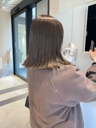 ミディアム カラー cie所属・ボブ/ミニボブ 透明感カラーkadoのヘアスタイル