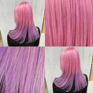 セミロング カラー ハイトーン💫 エクステ💫maiのヘアスタイル