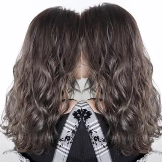 セミロング カラー パーマ 縮毛/レイヤー 韓国/橋口のヘアスタイル