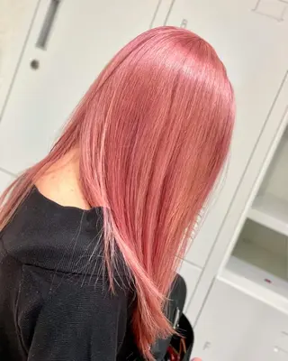 ミディアム カラー ヘアアレンジ 髪質改善×ハイトーン 中田啄也のヘアスタイル