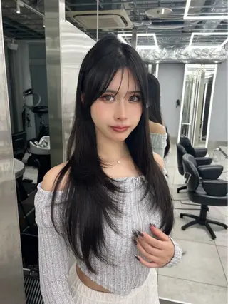 ロング 銀座/韓国/ワンホン 🤍艶髪🖤nahoのヘアスタイル
