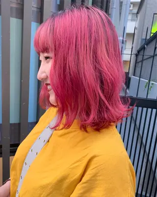 ミディアム カラー ピンクベージュ/新潟 万代/高橋桃葉🍑のヘアスタイル