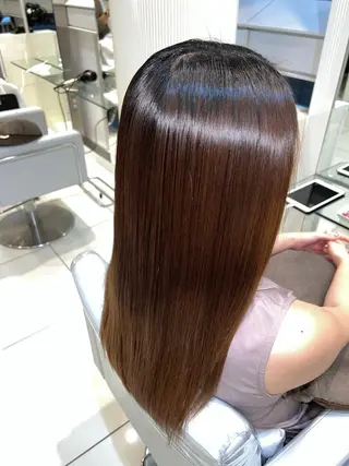 ロング 縮毛矯正/髪質改善/ ブリーチ/東陽町✨のヘアスタイル