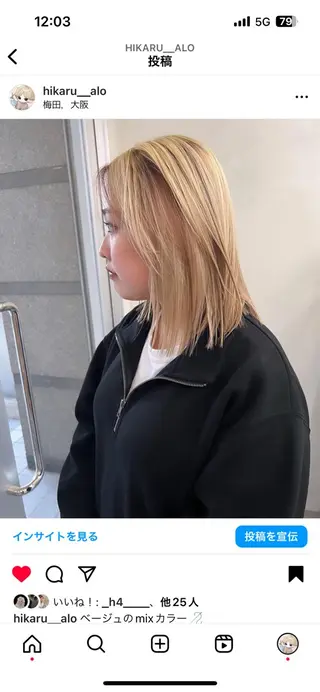 ミディアム salon village所属・色落ちまで可愛い🧚 心斎橋hikaruのヘアスタイル