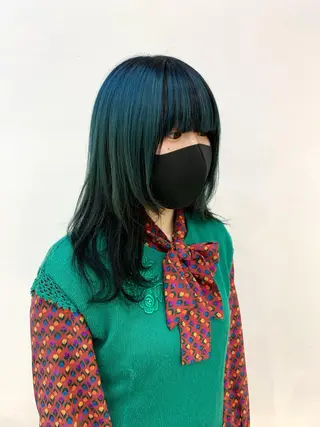 ミディアム カラー ヘアアレンジ 〽️magico/ ウルフDaiki〽️のヘアスタイル