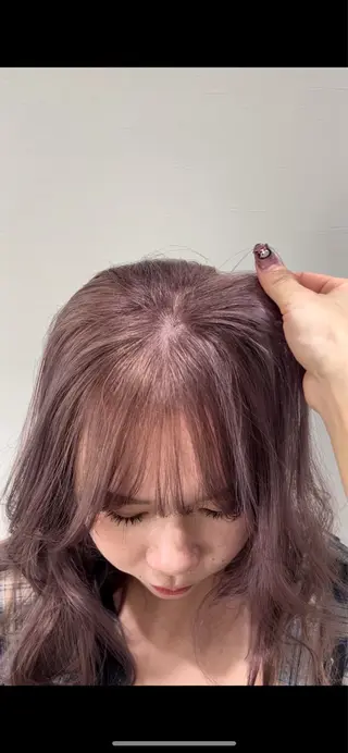 ミディアム カラー 似合わせ前髪／ 小顔カット🎀そうのヘアスタイル