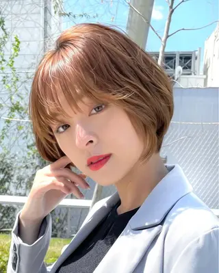 ショート ショートヘア くすみカラー、大場猛のヘアスタイル