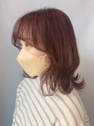 ミディアム カラー カトウ ユウカのヘアスタイル