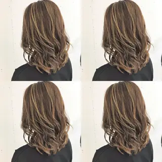 ミディアム ミルクティーベージュ 山本勝志のヘアスタイル