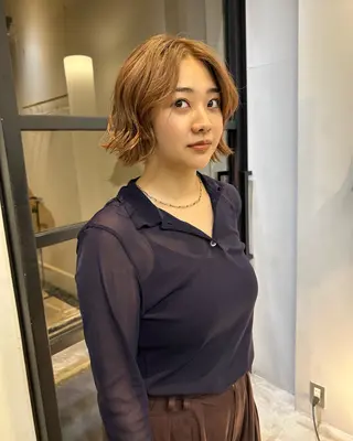 ミディアム カラー sho メンズカット パーマのヘアスタイル