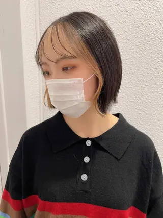 ミディアム カラー 韓国🇰🇷レイヤー 映える顔周り🩷のヘアスタイル