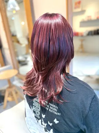 セミロング カラー 安永 涼のヘアスタイル