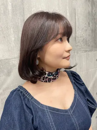 セミロング カラー Qin shaire salon 原宿店所属・レイヤーカット 韓国ヘアayameのヘアスタイル