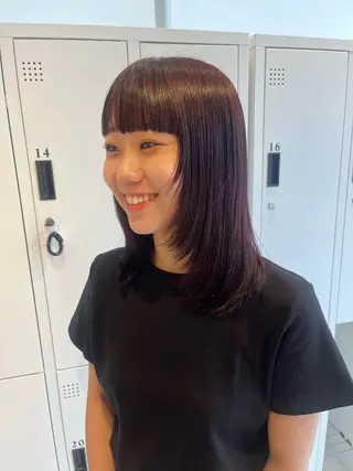 ミディアム カラー ボブ/ベージュ/ パーマ🪿近森ゆいのヘアスタイル