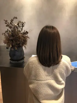 セミロング カラー 艶カラー×似合わせ カットshihomiのヘアスタイル