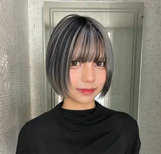ミディアム カラー ハイトーン/艶カラー /KISHIのヘアスタイル