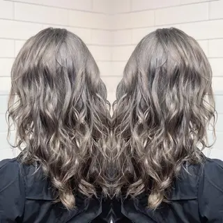 ミディアム カラー パーマ ヘアアレンジ メンズ キッズ ネイル マツエク・マツパ 髪質改善×ハイトーン 中田啄也のヘアスタイル