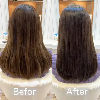 セミロング カラー 佐藤史哉* 韓国レイヤー赤み除去のヘアスタイル