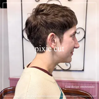 ショート カラー パーマ ヘアアレンジ メンズ 表参道Lise おおいしおりのヘアスタイル