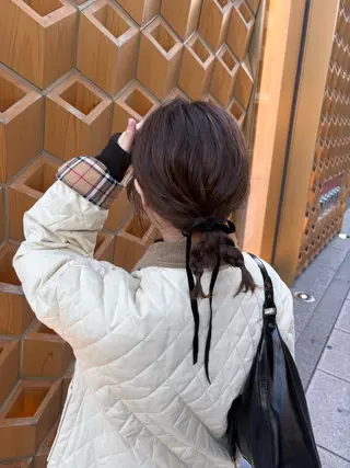 ミディアム ヘアアレンジ ドアベルヘアリビング所属・加藤志保 🎗️🫧モデル募集のヘアスタイル