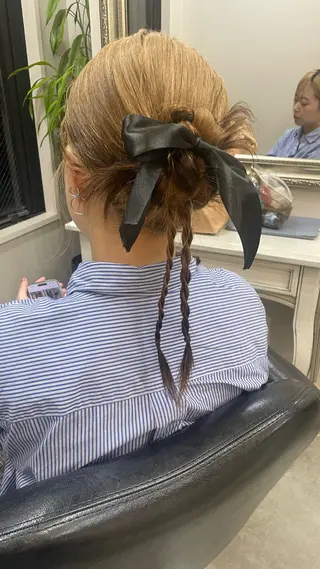 ヘアアレンジ 白髪ぼかし 👒堀江・ヨンスクのヘアスタイル