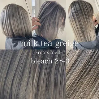 ミディアム カラー ヒカ/外国人風 デザインカラーのヘアスタイル