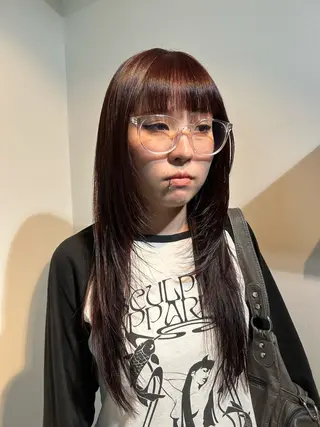 ロング カラー スギヤマ シユのヘアスタイル