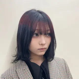 ミディアム カラー ちさと/メンズ ショート/縮毛矯正のヘアスタイル