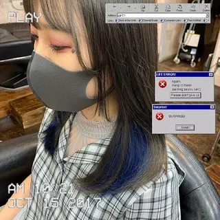 セミロング ❤️‍🔥シールエク ＋カラー京❤️‍🔥のヘアスタイル