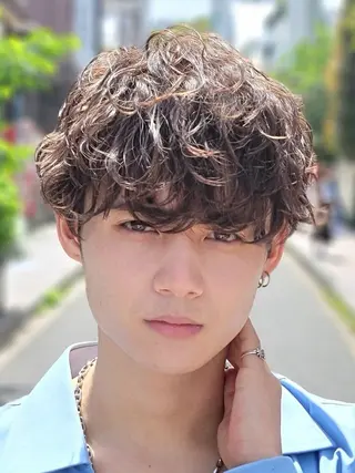 ショート パーマ メンズ fifth天神メンズ 真杉虎太郎のヘアスタイル