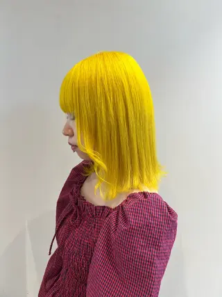 セミロング デザイン🥇複雑履歴 ハイトーン特化のヘアスタイル