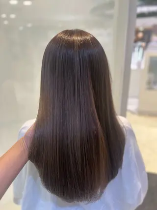 セミロング カラー 艶質改善/縮毛矯正 ササキナツミのヘアスタイル