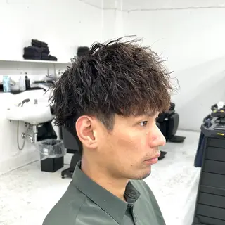 ショート パーマ メンズ 【メンズパーマ特化】 🌀網中勇喜のヘアスタイル