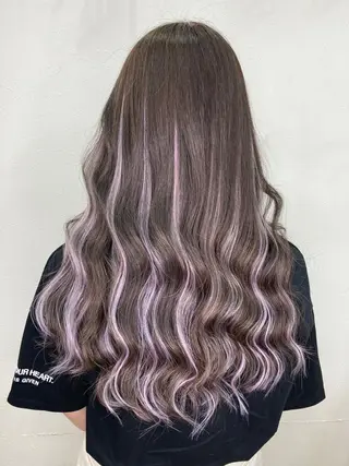 セミロング カラー KEISUKE/ ブリーチ🧡エクステのヘアスタイル