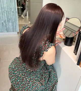 ロング カラー カットモデルレイヤー 暖色カラー モカ🎶のヘアスタイル