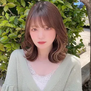 ミディアム カラー 髪質改善くすみカラー 🍀/石川大輔のヘアスタイル