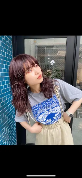 ロング カラー パーマ ヘアアレンジ メンズ キッズ ネイル パーマスタイル🔅 sayacaのヘアスタイル