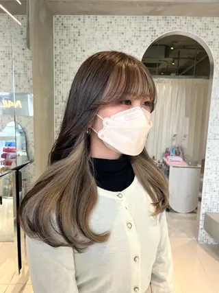 ロング カラー 韓国ヘア/耳ツボジュ エリー♡ayumuのヘアスタイル