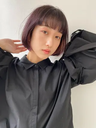 ショート カラー ヘアアレンジ SALOWIN原宿iori店所属・レイヤー🌟艶カラー 🕊まやのヘアスタイル