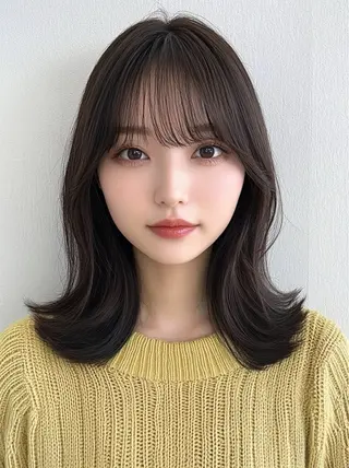 ミディアム カラー レイヤー×顔周 り×髪質改善/MIUのヘアスタイル