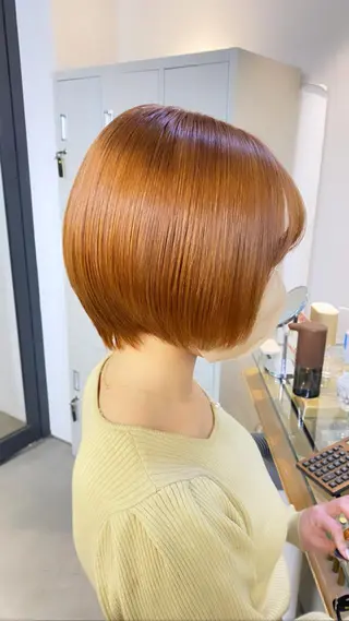 ショート カラー パーマ ヘアアレンジ メンズ キッズ ネイル マツエク・マツパ アイブロウ 暖色系/透明感 治野心のヘアスタイル