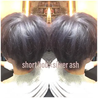 ショート カラー ハイライト/ブリーチ バレイヤージュ関佳祐のヘアスタイル